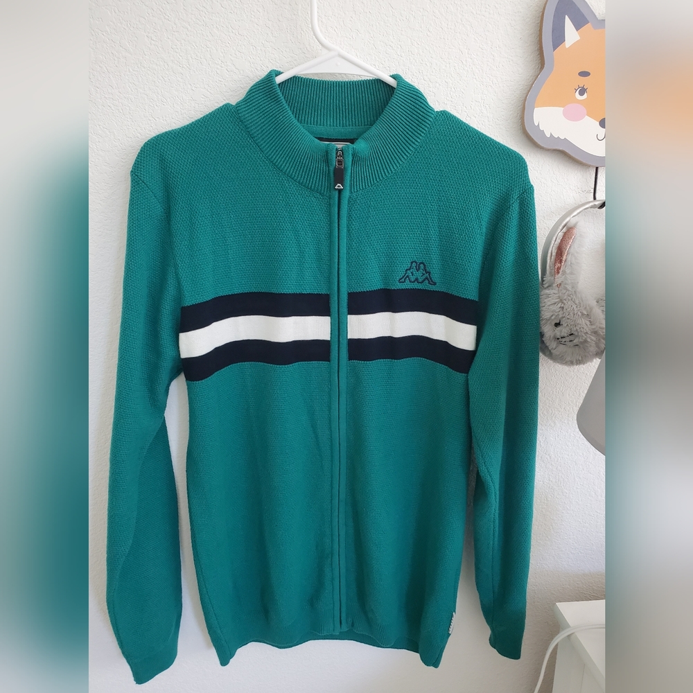Kappa Knit Full Zipper Cardigan size M .